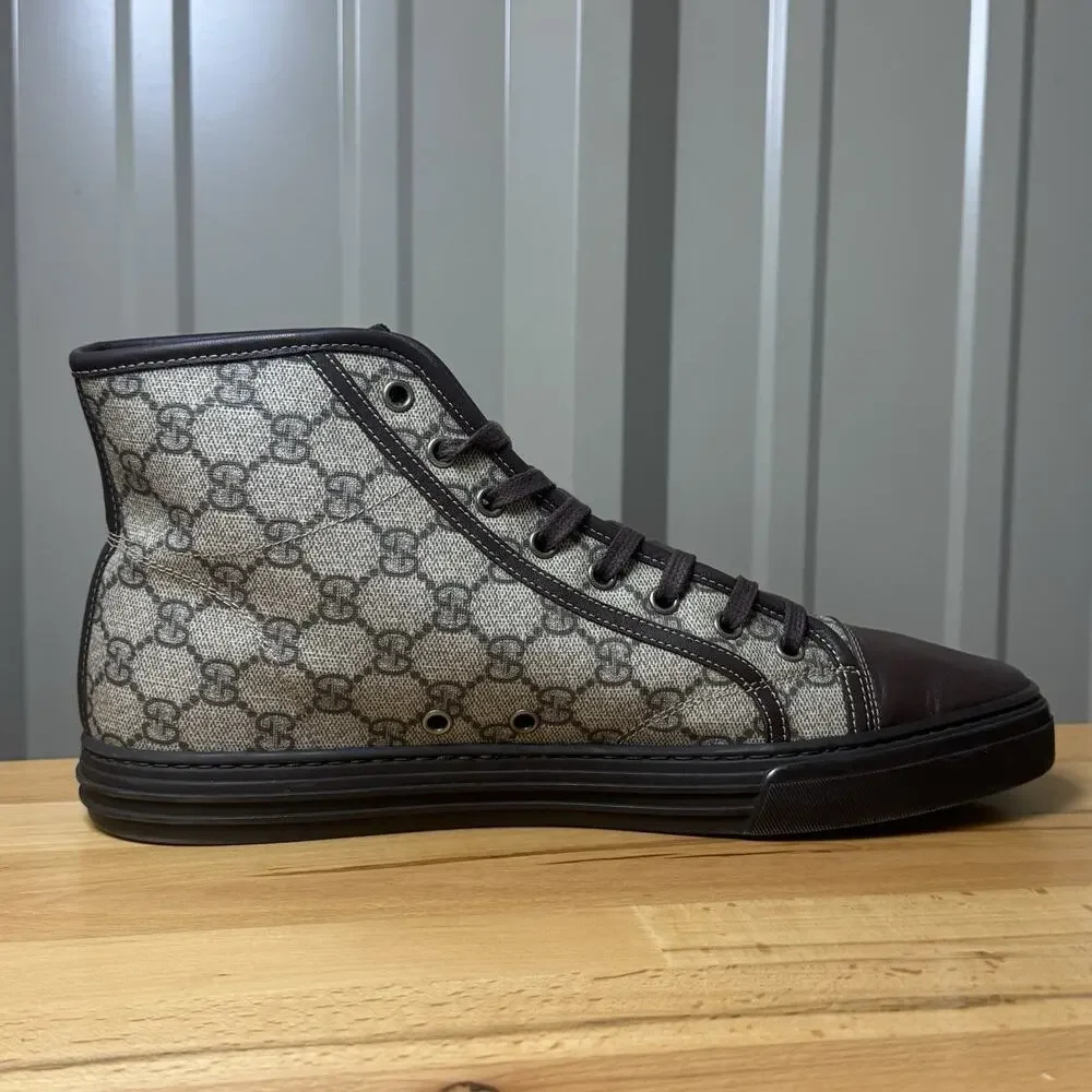Gucci GG Supreme Monogram High Top Men's UK 10~US 11 295383 - Missing Insoles